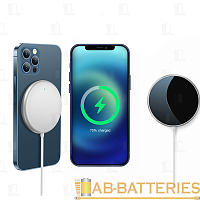 Беспроводное З/У Borofone BQ12 1.5A 15W держатель MagSafe с кабелем Type-C серебряный (1/16/96)