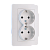 Розетка Makel Lillium Natural 2гн. 16A С/З белый 55082 (1/12)