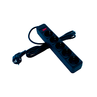 Сетевой фильтр Старт SP 5р.С/З 10A 3.0м ПВС 3x0.75мм² с выкл. черный (1/20)