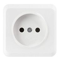 Розетка Smartbuy "Юпитер" 1гн. 10A Б/З керамика белый