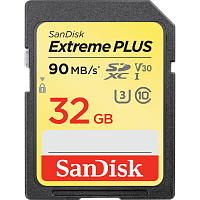 Карта памяти SD SanDisk Extreme Plus 32GB Class10 UHS-I (U3) 90 МБ/сек V30