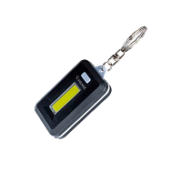 Фонарь брелок Космос 203B 1W COB от батареек IP53 3 режима черный (1/200/400)