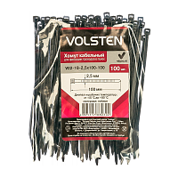 Хомут Volsten нейлон 2.5х100мм 100шт. черный (1/10/500)