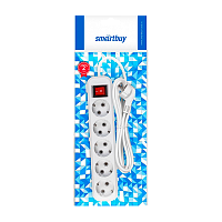 Удлинитель Smartbuy 5р.С/З 16A 3.0м с выкл. ПВС 3x1мм² белый