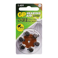 Батарейка GP ZA312 BL6 Zinc Air 1.45V (6/60/300/3000) R