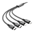 Кабель HOCO X76 USB (m)-2хType-C/Lightning/microUSB (m) 1.0м 2.0A нейлон черный (1/31/310)
