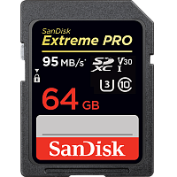 Карта памяти SD SanDisk Extreme Pro 64GB Class10 UHS-I (U3) 95 МБ/сек V30