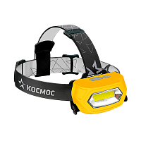 #Фонарь налобный Космос LiPoH3WCOB 3W COB от аккумулятора черный желтый (1/24/144)
