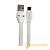 Кабель HOCO U14 USB (m)-microUSB (m) 1.2м 2.4A TPE белый (1/50/300)