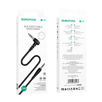 Кабель AUX Borofone BL10 Jack 3.5mm (m)-Jack 3.5mm (m) 1м ПВХ черный (1/63/252) 