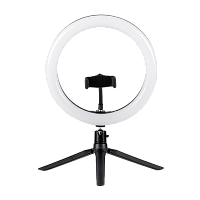 Светильник кольцевой Camelion KD-849 10W 5V на основании 1.8м держатель черный (1/20)