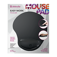 Коврик для мыши Defender Easy Work 260x5x225мм черный (1/30)