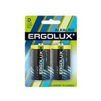 Батарейка Ergolux LR20 D BL2 Alkaline 1.5V (2/12/96)