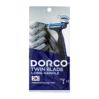 Бритва одноразовая DORCO "TWIN BLADE LONG HANDLE" 2 лезвия 5шт. (1/24) 