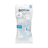 Удлинитель Фотон 10-33 3р.Б/З 10A 3.0м ПВС 2x0.75мм² белый (1/20)