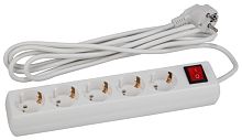 Удлинитель ЭРА U 5р.С/З 16A 3.0м с выкл. белый