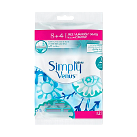 Бритва одноразовая Gillette "VENUS Simply 2 (Satin Care)" 2 лезвия ENG 8+4шт. (1/15) 