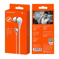 Наушники внутриканальные Borofone BM24 с микр. белый (1/36/144)