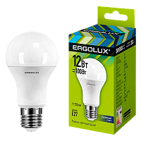 Лампа светодиодная Ergolux A60 E27 12W 6500К 172-265V груша ЛОН (1/10/100)