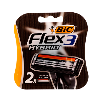 Сменные кассеты BIC "Flex 3 Hybrid" 3 лезвия 2шт. (цена за 1 шт) (2/20) 