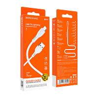 Кабель Borofone BX51 USB (m)-Lightning (m) 1м 2.0A ПВХ белый в коробке (1/360)