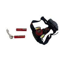 Фонарь налобный Без бренда HL-1500-T6 от аккумулятора 3 режима черный