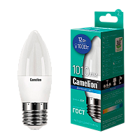 Лампа светодиодная Camelion C35 E27 12W 6500К 170-265V свеча матовая (1/10/100)