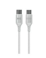 Кабель MORE CHOICE K69aa Type-C (m)-Type-C (m) 1м 3.0A 60W нейлон белый (1/20/200)