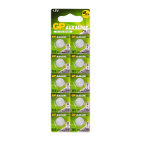 Батарейка GP G10/LR1130/LR54/389A/189 BL10 Alkaline 1.5V отрывные (10/250/5000)