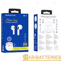 Наушники вставные Borofone BE41 bluetooth 5.1 с микр. белый (1/90) 