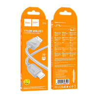 Кабель HOCO X113 USB (m)-Type-C (m) 1м 3.0A нейлон серый (1/31/310)