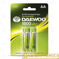 Аккумулятор бытовой Daewoo HR6 AA BL2 NI-MH 1800mAh (2/20/100)