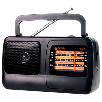 Радиоприемник DEESPI RE-22/409 пластик AM/FM/SW1-2/TV черный (1/40) 