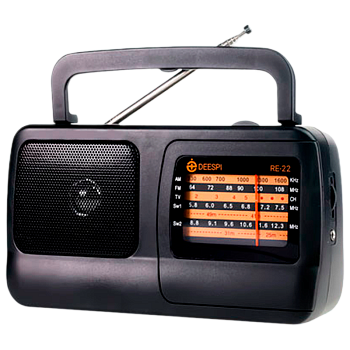 Радиоприемник DEESPI RE-22/409 пластик AM/FM/SW1-2/TV черный (1/40) 