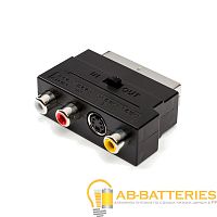 Переходник Atcom SCART (m)-3xRCA (f)+SVHS пластик черный (1/500) 