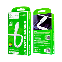 Кабель GFPower X28L USB (m)-Lightning (m) 1м 120W ПВХ белый (1/120/480)