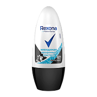 Дезодорант женский Rexona Невидимый Прозрачный кристалл роликовый 50мл (1/6)