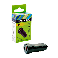 Автомобильное З/У Ergolux ELX-CA01-C02 1USB+1Type-C 3.0A LED черный (1/10/240) 
