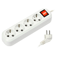 Удлинитель Smartbuy 4р.С/З 16A 3.0м с выкл. ПВС 3x1мм² белый (1/35)