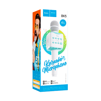 Микрофон HOCO BK5 динамический 72 дБ bluetooth 5.0 microSD голубой (1/30)