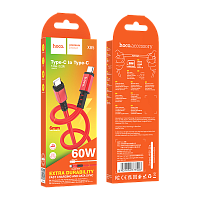 Кабель HOCO X85 Type-C (m)-Type-C (m) 1м 60W TPE красный (1/35/350)