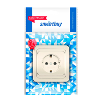 Розетка Smartbuy Марс 1гн. 16A С/З керамика бежевый (1/10/200)
