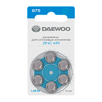 Батарейка Daewoo ZA675 BL6 Zinc Air 1.45V (6/60/600/3000)