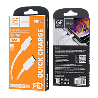 Кабель GFPower PD10L Lightning (m)-Type-C (m) 1.0м 2.4A 20W ПВХ белый (1/120/480)