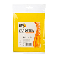 Салфетка Рыжий кот 30х38см 3шт. вискоза (1/100)