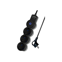 Удлинитель Космос 3р.С/З 10A 1.5м с выкл. ПВС 3х0.75мм² IP20 черный (1/35)