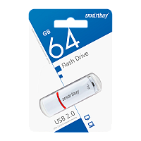 Флеш-накопитель Smartbuy Crown 64GB USB2.0 пластик белый 