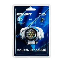 Фонарь налобный Старт LOE 206-C1 7LED от батареек 3хААА серебряный (1/25/100)