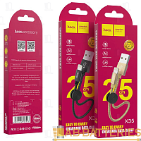 Кабель HOCO X35 USB (m)-Lightning (m) 0.25м 2.4A силикон черный (1/31/310)