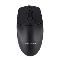 Мышь проводная GoPower GPM01 классическая USB черный (1/100)